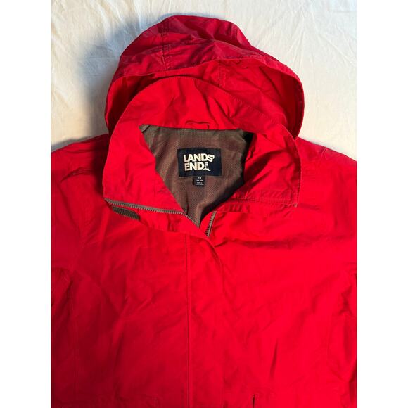 Lands' End Women's Outrigger Mesh Lined Jacket Size 1X 16w-18w Red Hood - Picture 4 of 12